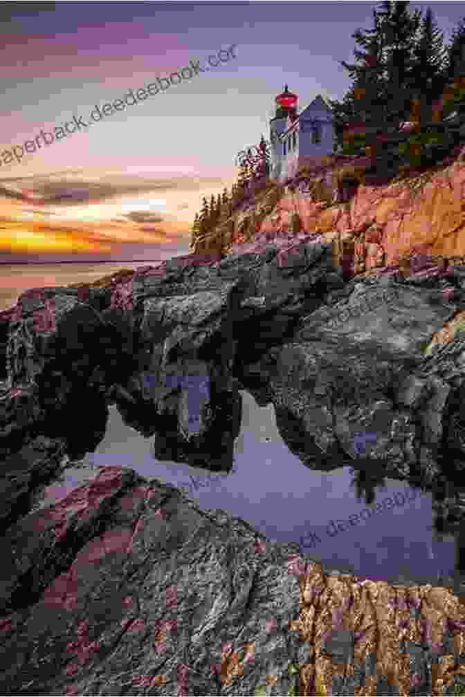 A Breathtaking Image Of Bass Harbor Head Lighthouse, Its Red Brick Tower Standing Tall Against The Backdrop Of Crashing Waves And Rugged Coastline. Lighthouses Of Bar Harbor And The Acadia Region (Images Of America)