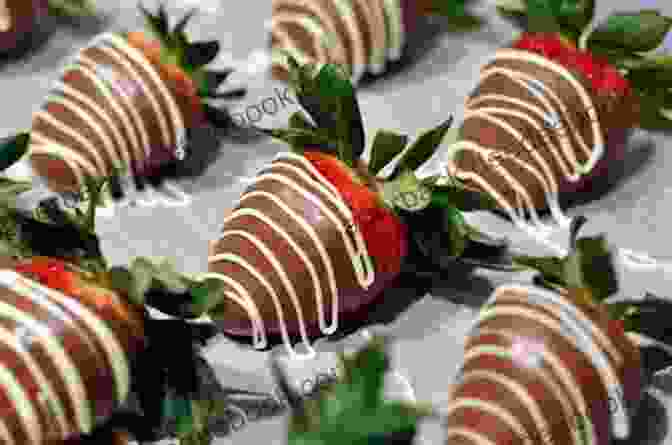 A Close Up Of Chocolate Covered Strawberries, Drizzled With White Chocolate And Sprinkled With Gold Dust Chocolate Covered Murder (A Lucy Stone Mystery 18)