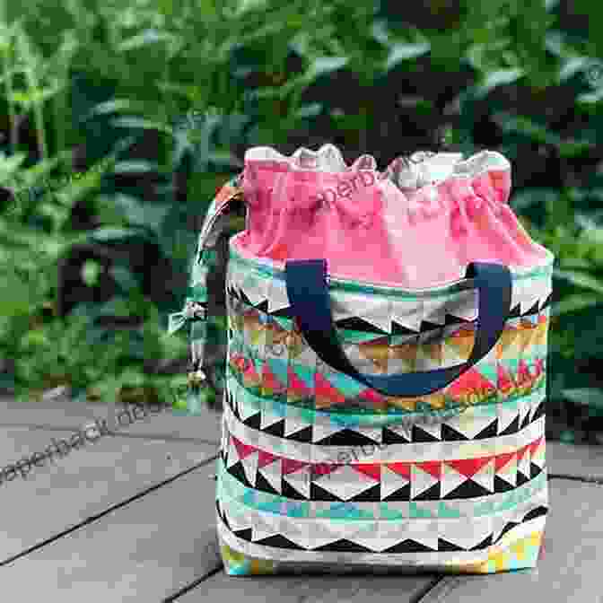 A Colorful Drawstring Bucket Bag Made From Canvas Fabric Sew Bags: The Practical Guide To Making Purses Totes Clutches More 13 Skill Building Projects