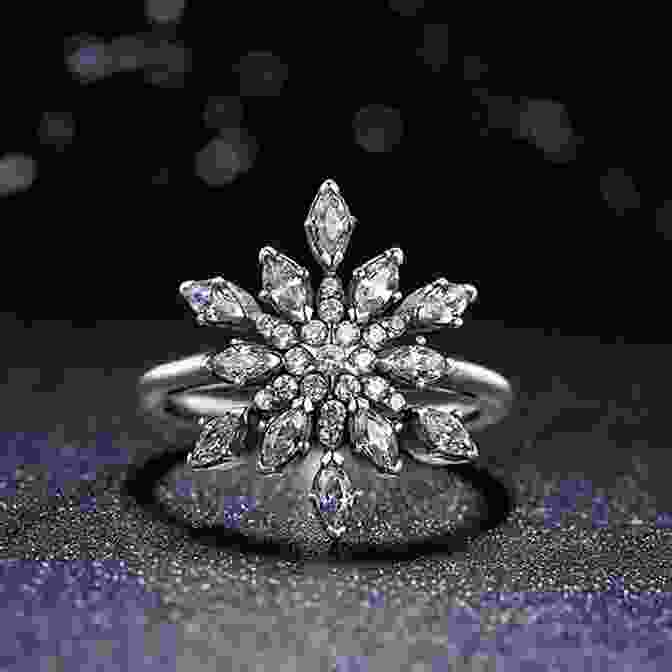 A Silver Christmas Ring With An Intricate Snowflake Design Adorned With Sparkling Diamonds Christmas Rings (Soul Sisters At Cedar Mountain Lodge 6)