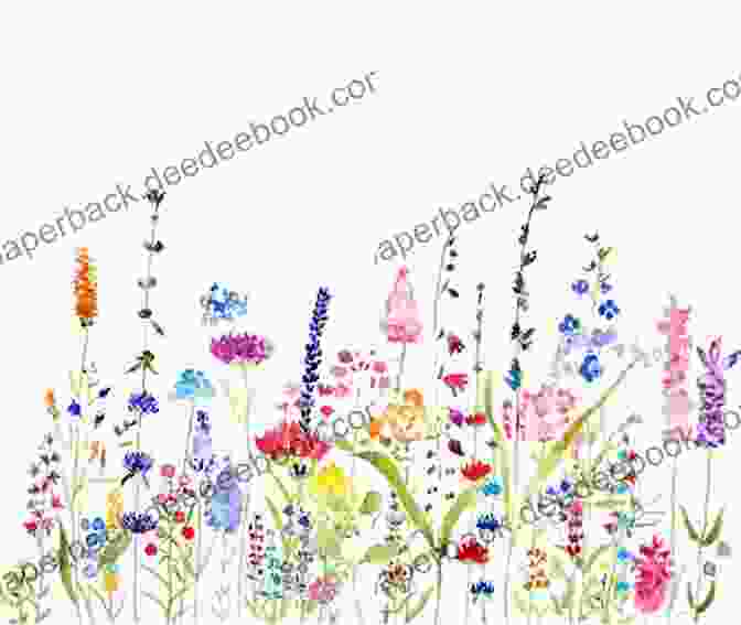 A Sprawling Field Of Wildflowers, A Vibrant Tapestry Of Colors And Shapes. The Of Wild Flowers: Color Plates Of 250 Wild Flowers And Grasses