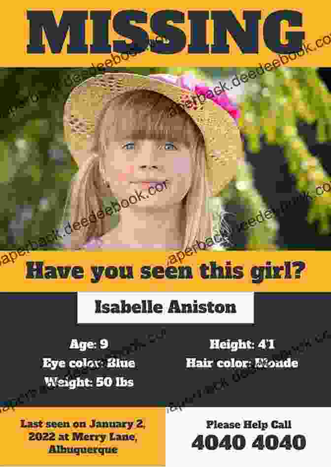 Missing Poster Of Sarah, A Stolen Girl Stolen Girl (Silent Child 2)