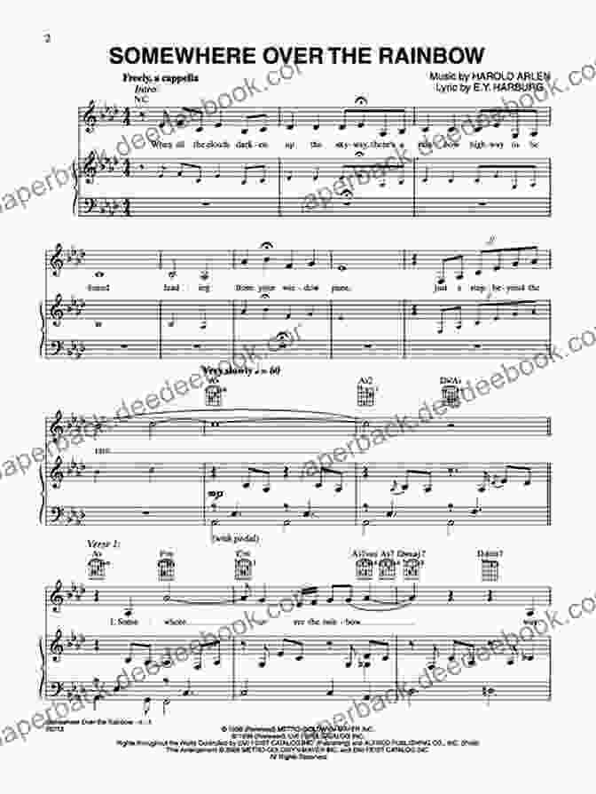 Musical Notes For 'Somewhere Over The Rainbow' Arranged For Upper Elementary Piano. 26 Children S Songs Arranged By Dennes Agay For Upper Elementary Piano