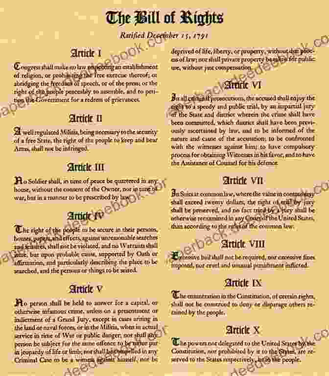 The Bill Of Rights Of The United States Of America, Adopted In 1791. U S Constitution Declaration Of Independence And Founding Documents: Illustrated